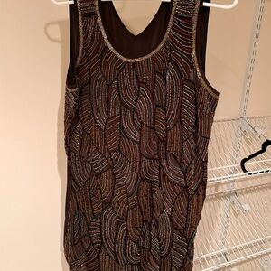 Patterson J. Kincaid Black Beaded Dress